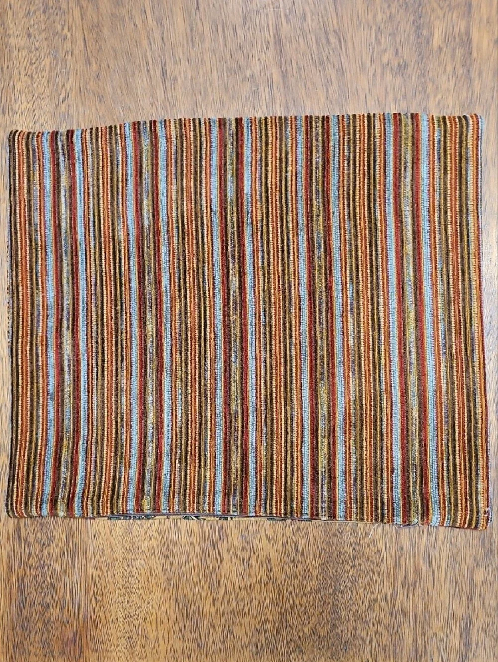 Floral Paisley Mu Accent Pillow Cover with Striped Trim